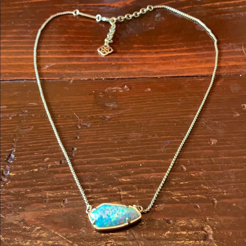 Beautiful KS blue opal color necklace
